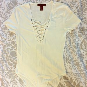 Cream Forever 21 bodysuit